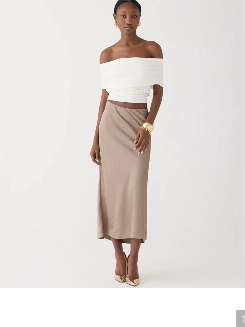 J. Crew Satin Midi Slip Skirt small